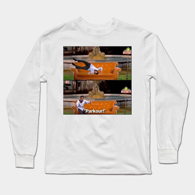 Parkour on the Friends couch Long Sleeve T-Shirt by GloriousWax